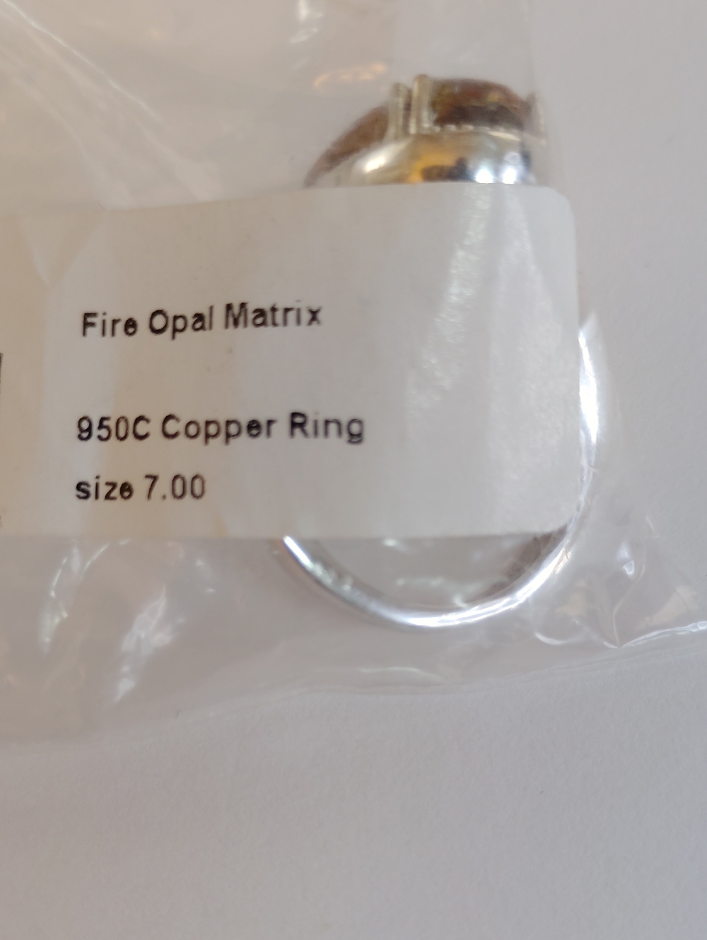 Size 7**Elongated Matrix Fire Opal Ring - Picture 13 of 13